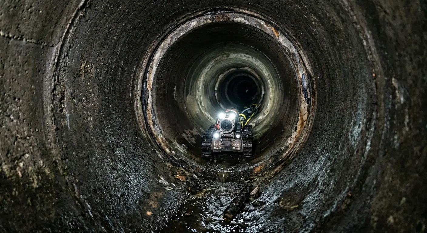Robotic sewer camera inspecting pipe interior for Sewer Line Repair in Buena Vista
